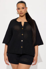 Sandy Crochet Short Set - Black