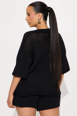 Sandy Crochet Short Set - Black
