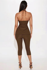Meilani Capri Pant Set - Chocolate