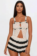 Pretty In Bows Ruffle Skort Set - Black/combo