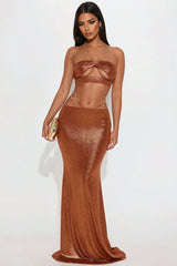 Coastal Dream Maxi Skirt Set - Copper