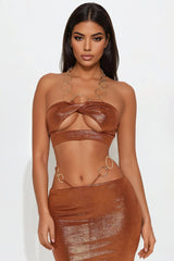 Coastal Dream Maxi Skirt Set - Copper
