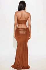 Coastal Dream Maxi Skirt Set - Copper