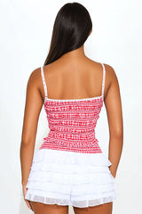 Cherry Bomb Ruffle Short Set - Red/combo