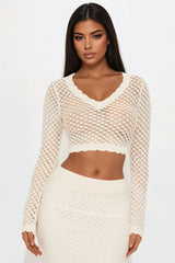 Mariela Crochet Maxi Skirt Set - Ivory