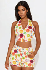 Sweet Paradise Short Set - Multi Color