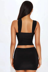 Dark Desires Mini Skirt Set - Black