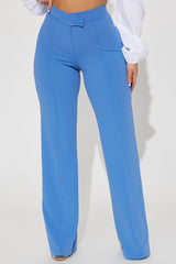 Call It Even Wide Leg Dress Pants - Slate Blue