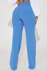 Call It Even Wide Leg Dress Pants - Slate Blue