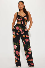 Monroe Floral Pant Set - Black/combo