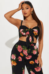 Monroe Floral Pant Set - Black/combo