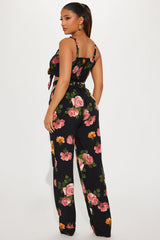 Monroe Floral Pant Set - Black/combo
