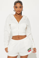 Tasty Cherries Fleece Short Set - Ivory