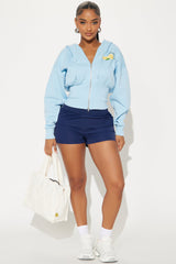 Ciao Bella Limone Zip Up Hoodie - Light Blue