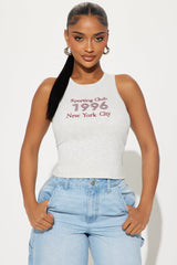 NYC 1996 Club Ribbed Tank Top - Heather Grey