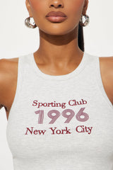 NYC 1996 Club Ribbed Tank Top - Heather Grey