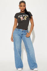 Bye Boys Strawberry Shortcake Baby Tee - Black