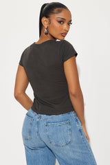 Bye Boys Strawberry Shortcake Baby Tee - Black