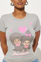 Monchhichi Love Baby Tee - Charcoal