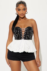 Halftime Show Bubble Top - Black/White
