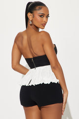 Halftime Show Bubble Top - Black/White