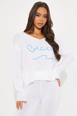 Lounging By The Beach Sweater Pant Set - Ivory