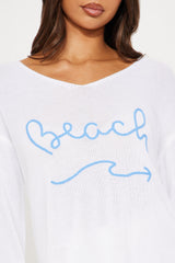 Lounging By The Beach Sweater Pant Set - Ivory
