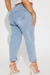 So Far So Good Non Stretch Mom Jeans - Light Wash