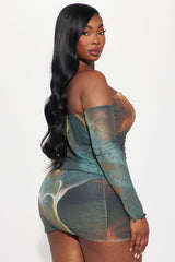 Jenna Mesh Skirt Set - Olive/combo