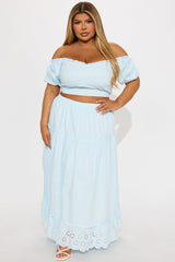 Melissa Maxi Skirt Set - Light Blue