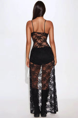 Wild Moves Leopard Lace Short Set - Black