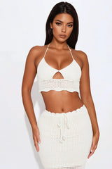 Del Mar Crochet Maxi Skirt Set - Cream