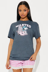 Snoopy Wanted Tee - Charcoal