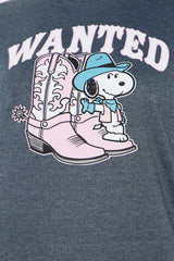 Snoopy Wanted Tee - Charcoal