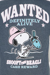 Snoopy Wanted Tee - Charcoal