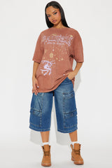 Taurus Energy Washed Oversized Tee - Brown