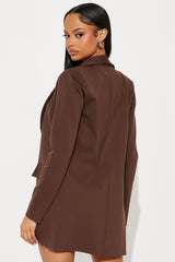 Cindy Blazer And Micro Short Set - Chocolate
