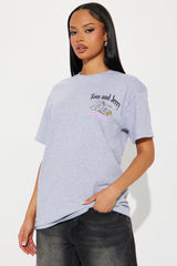 Tom And Jerry Troublemaker Tee - Heather Grey