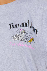 Tom And Jerry Troublemaker Tee - Heather Grey