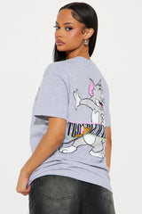 Tom And Jerry Troublemaker Tee - Heather Grey