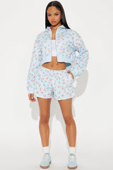 Fiona Floral Short Set - Light Blue