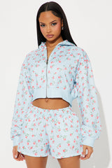 Fiona Floral Short Set - Light Blue