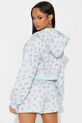 Fiona Floral Short Set - Light Blue