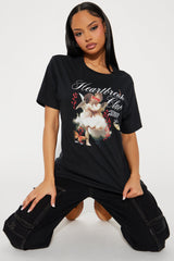 Heartbreak Club Oversized Tee - Black
