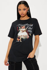 Heartbreak Club Oversized Tee - Black