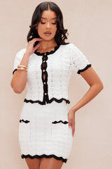 Monte Sweater Skirt Set - Off White/combo