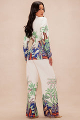 Tropicana Blazer Suit Set - Cream/combo