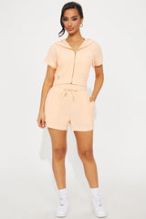 Elyna Terry Cloth Short Set - Peach