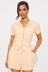 Elyna Terry Cloth Short Set - Peach