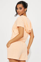 Elyna Terry Cloth Short Set - Peach